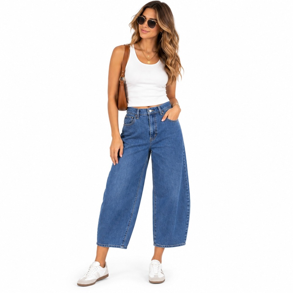 Levis Womens 27x26 Balloon Leg Jeans Air Head Big E High Rise Blue